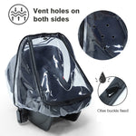Parapioggia per seggiolino di sicurezza per bambini Parapioggia per passeggino in EVA trasparente, Rain Cover