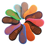 Calzini da trampolino da 4 paia Calzini da pavimento antiscivolo in gomma punteggiata Calzini da yoga, Adult 35-43 Yards