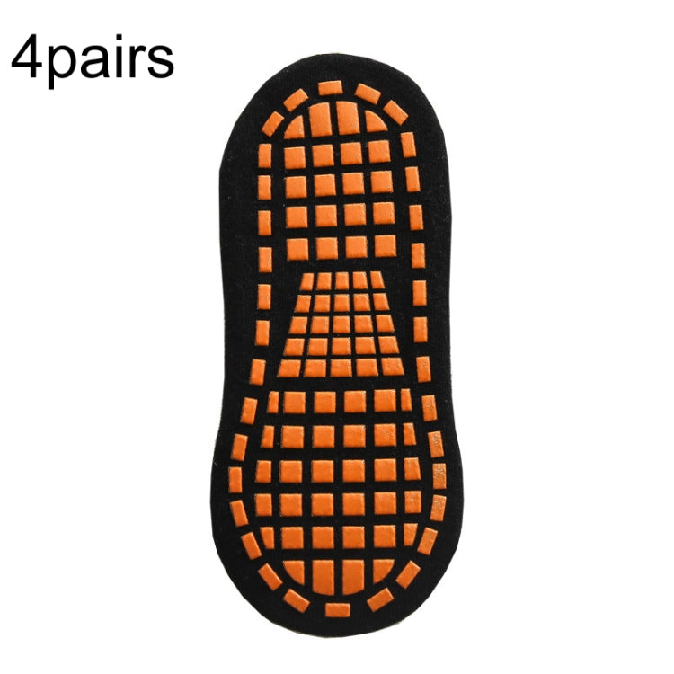 Calzini da trampolino da 4 paia Calzini da pavimento antiscivolo in gomma punteggiata Calzini da yoga, Adult 35-43 Yards