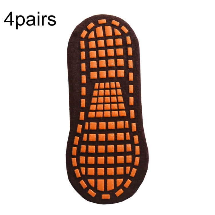Calzini da trampolino da 4 paia Calzini da pavimento antiscivolo in gomma punteggiata Calzini da yoga, Adult 35-43 Yards