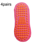Calzini da trampolino da 4 paia Calzini da pavimento antiscivolo in gomma punteggiata Calzini da yoga, Adult 35-43 Yards