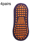 Calzini da trampolino da 4 paia Calzini da pavimento antiscivolo in gomma punteggiata Calzini da yoga, Adult 35-43 Yards