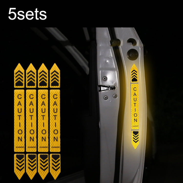 5set Riflettore di avviso di sicurezza anti-collisione per porta di apertura dell'auto, 5sets Fluorescent Green, 5sets Diamond White, 5sets Diamond Red, 5sets Diamond Blue, 5sets Diamond Yellow