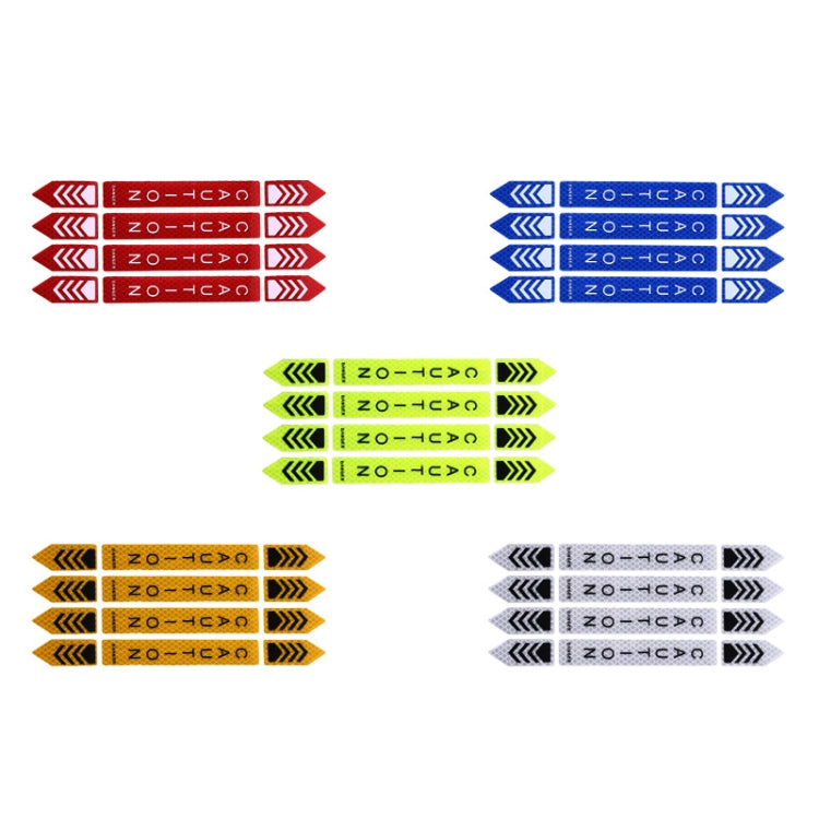 5set Riflettore di avviso di sicurezza anti-collisione per porta di apertura dell'auto, 5sets Fluorescent Green, 5sets Diamond White, 5sets Diamond Red, 5sets Diamond Blue, 5sets Diamond Yellow