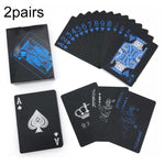 2 paia 54 carte da gioco in plastica impermeabile da tavolo da poker carte da gioco magiche in PVC, Blue, Red