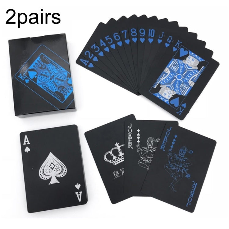 2 paia 54 carte da gioco in plastica impermeabile da tavolo da poker carte da gioco magiche in PVC, Blue, Red