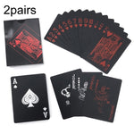 2 paia 54 carte da gioco in plastica impermeabile da tavolo da poker carte da gioco magiche in PVC, Blue, Red