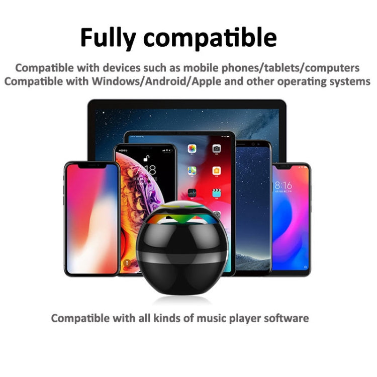 GS009 Bluetooth 4.2 Piccolo altoparlante a sfera rotonda con supporto TF Card / FM colorato Llight