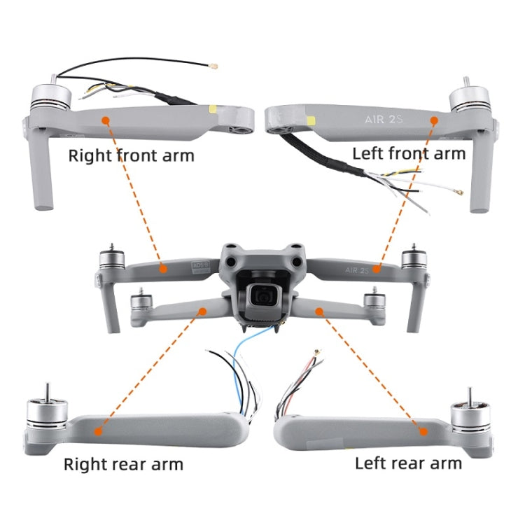 Accessori per la riparazione del guscio del braccio della macchina anteriore e posteriore, for Mavic Air 2S Left Front Arm, for Mavic Air 2S Right Front Arm, for Mavic Air 2S Left Rear Arm, for Mavic Air 2S Right Rear Arm