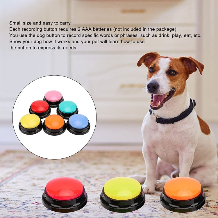 Pet Communication Button Dog Vocal Box Vocalizzatore di registrazione, stile: modello di registrazione, Dark Blue, Light Blue, Green, Purple, Red, Orange, Rose Red, Pink, Yellow, Lake Blue, White