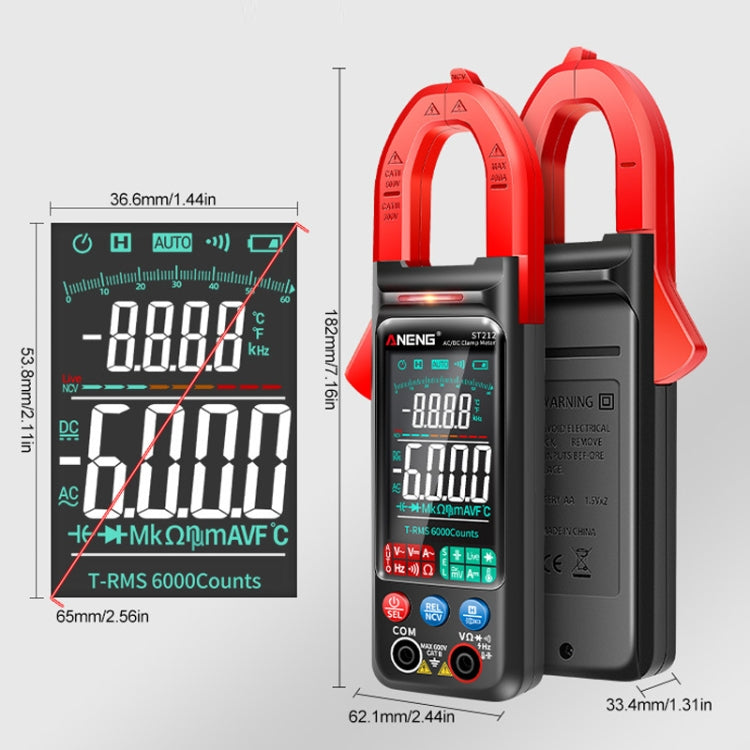 Multimetro digitale con morsetto 400A e display a colori
