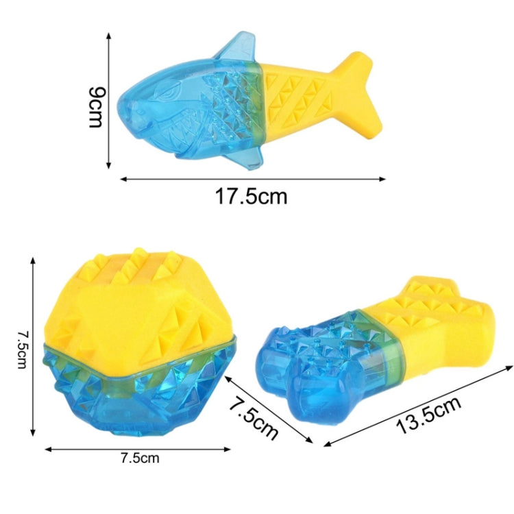 2pcs giocattoli di ossa congelate denti di cane da compagnia digrignamento giocattoli TPR, Ball, Bone, Small Fish