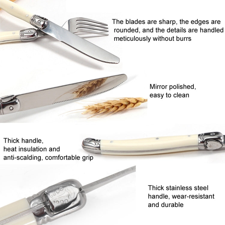 Coltello, forchetta, cucchiaio in acciaio inossidabile, manico in plastica, stoviglie occidentali, 3 In 1, 4 In 1, 6 Knives, 6 Forks, 6 Spoons, 6 Tea Spoons