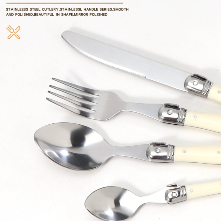 Coltello, forchetta, cucchiaio in acciaio inossidabile, manico in plastica, stoviglie occidentali, 3 In 1, 4 In 1, 6 Knives, 6 Forks, 6 Spoons, 6 Tea Spoons