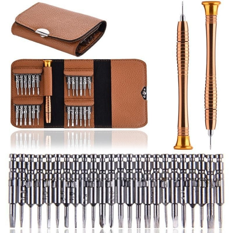 25 in 1 Screwdriver Set Cell Phone Notebook Repair Tool Lot, 25 In 1 (Brown)