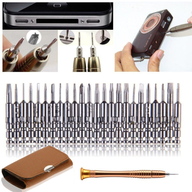 25 in 1 Screwdriver Set Cell Phone Notebook Repair Tool Lot, 25 In 1 (Brown)