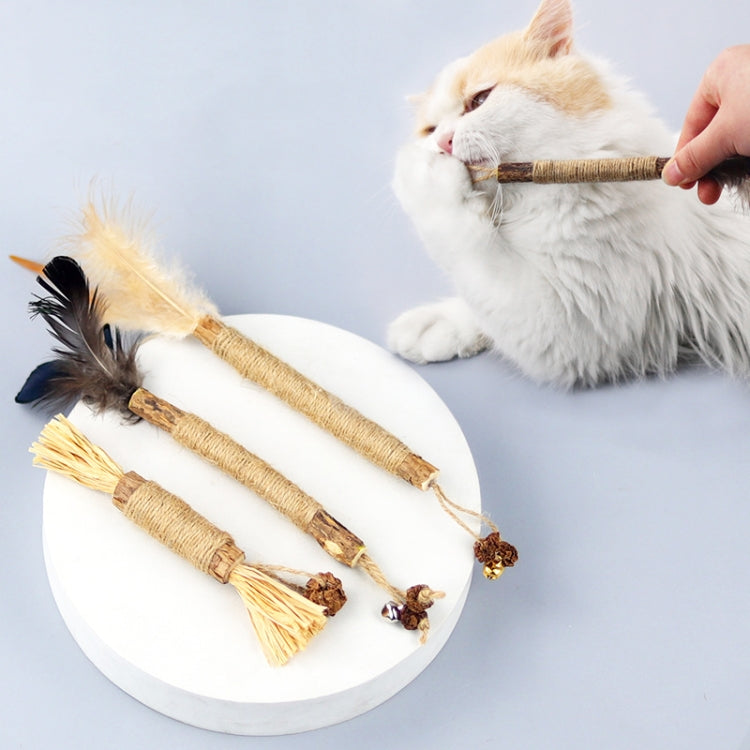 5pcs gatto dentizione bastone giocattolo denti pulizia catnip stuzzicare bastone, 5pcs Lafite, 5pcs Black Feathers, 5pcs Yellow Feathers