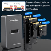 Base per disco rigido a stato solido a doppio protocollo SATA/NVME Blueendless SD03 M.2, SD03 (M.2 SATA/NVME Dual Protocol)