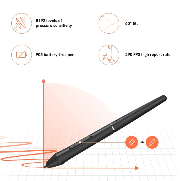 VEIKK VO1060 Tavolo da disegno digitale Lavagna per scrittura a mano con penna wireless passiva, VO1060