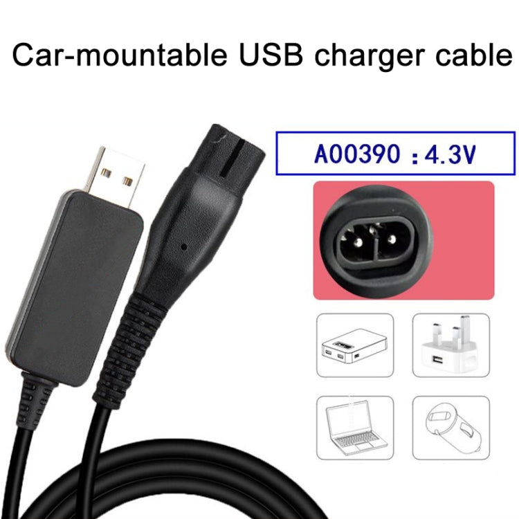 Cavo di alimentazione per caricabatterie USB 2 pezzi A00390 da 4,3 V per rasoio PHILIPS RQ310 S510 YQ300 S100, 2pcs A00390 USB Plug