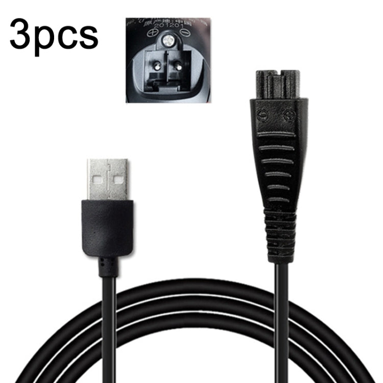 Cavo di ricarica USB 3 pezzi 4,8 V 1,25 A per rasoio elettrico Panasonic ES-LM31 ES-PLM3B, 4.8V 1.25A USB Plug