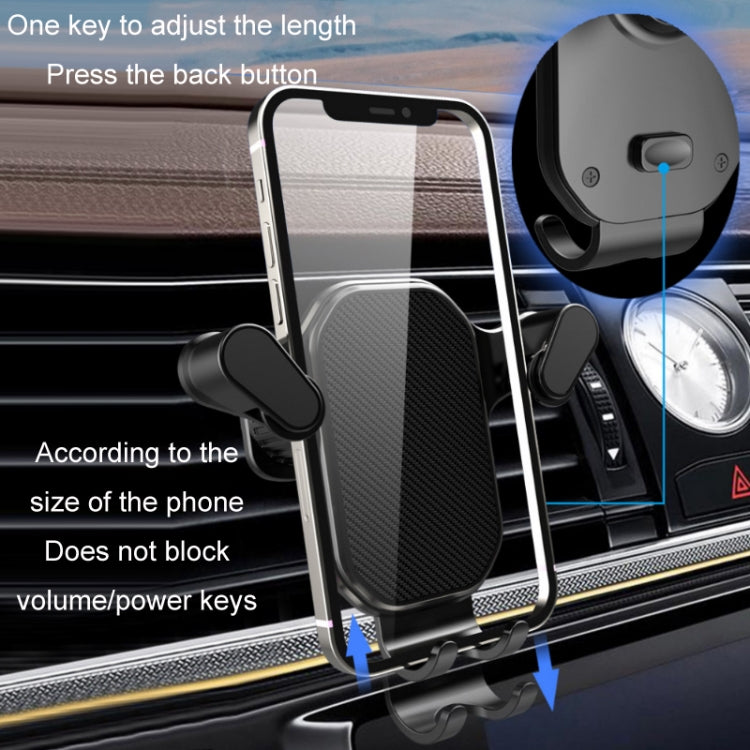 Presa d'aria per auto Gancio capovolto Forte supporto per telefono cellulare, Cool Black, High-grade Black
