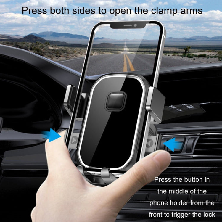 Presa d'aria per auto Gancio saldamente Supporto per telefono cellulare di navigazione, Mirror Black