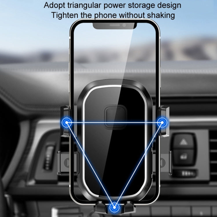Presa d'aria per auto Gancio saldamente Supporto per telefono cellulare di navigazione, Mirror Black