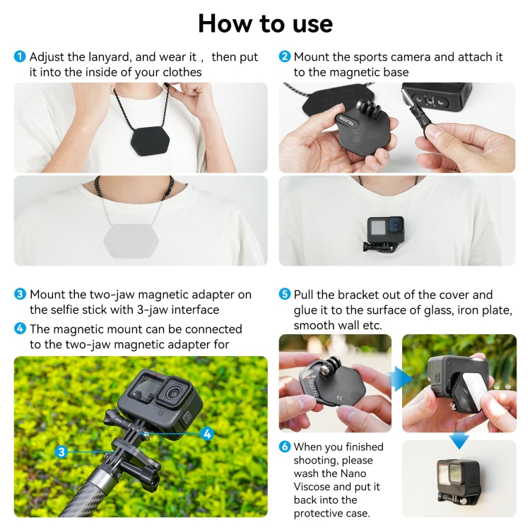 Supporto a sgancio rapido magnetico per videocamera sportiva