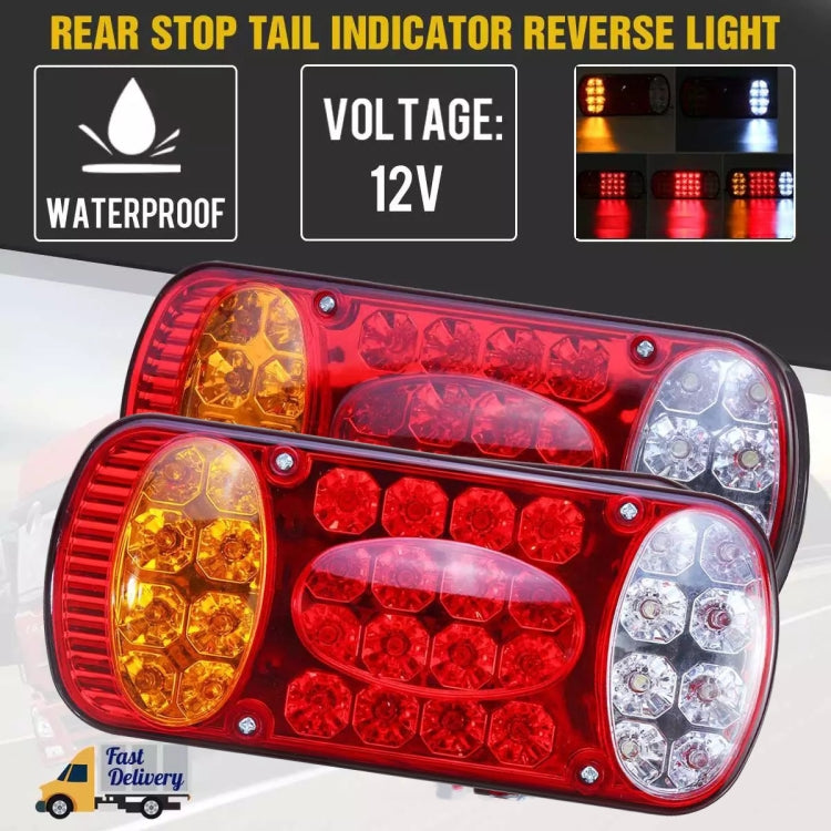 MK-231 12V Trailer Truck Car Cappello di paglia Lampada Perline Fanali posteriori, MK-231 (Red)