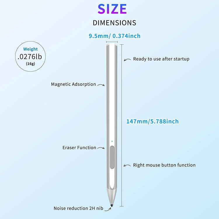 Per Microsoft Surface Pro 7/6/5/4 PRIX Go Book Touch Pen, For Microsoft Surface Red, For Microsoft Surface Black, For Microsoft Surface Silver