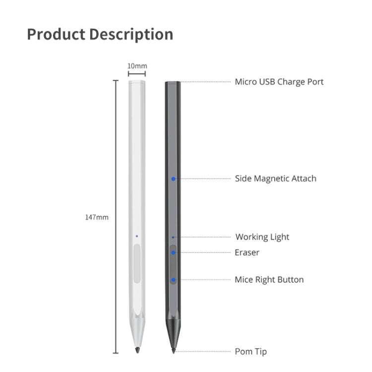 Per Lenovo Tab P11 Pro penna touch a pressione ricaricabile da 11,5 pollici TB-J706F, For Lenovo XiaoXin Pad Pro 11.5 inch Silver, For Lenovo XiaoXin Pad Pro 11.5 inch Black
