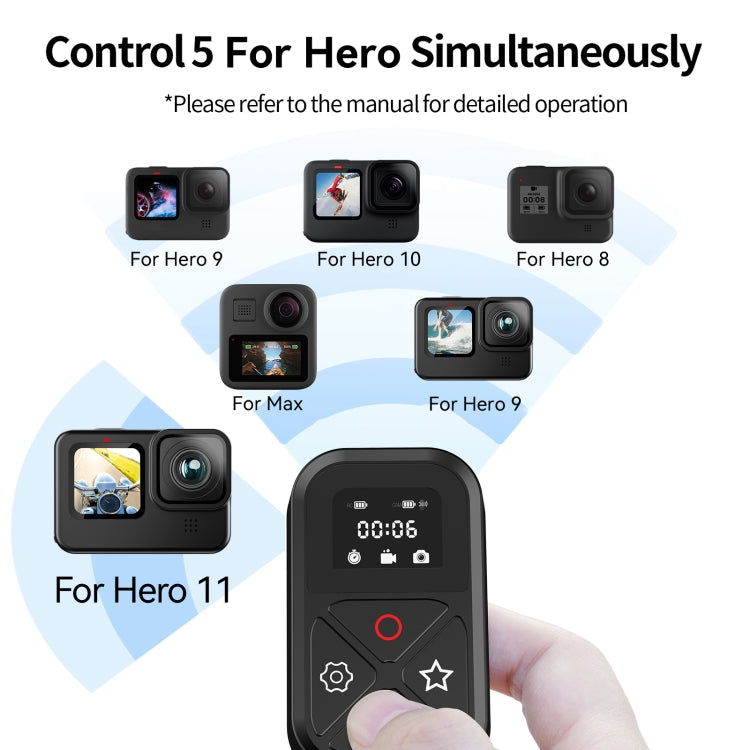 Telecomando Bluetooth TELESIN T10 80 m per GoPro Hero11 Black / HERO10 Black / HERO9 Black / HERO8 Black /Max, For GoPro