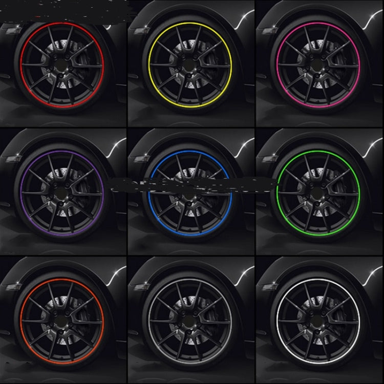 8m/roll Car Wheel Adesivo generale Adesivo di protezione modificato Striscia anticollisione, 1roll Black, 1roll Red, 1roll Yellow, 1roll Pink, 1roll Purple, 1roll Blue, 1roll Green, 1roll Orange, 1roll Gray, 1roll White