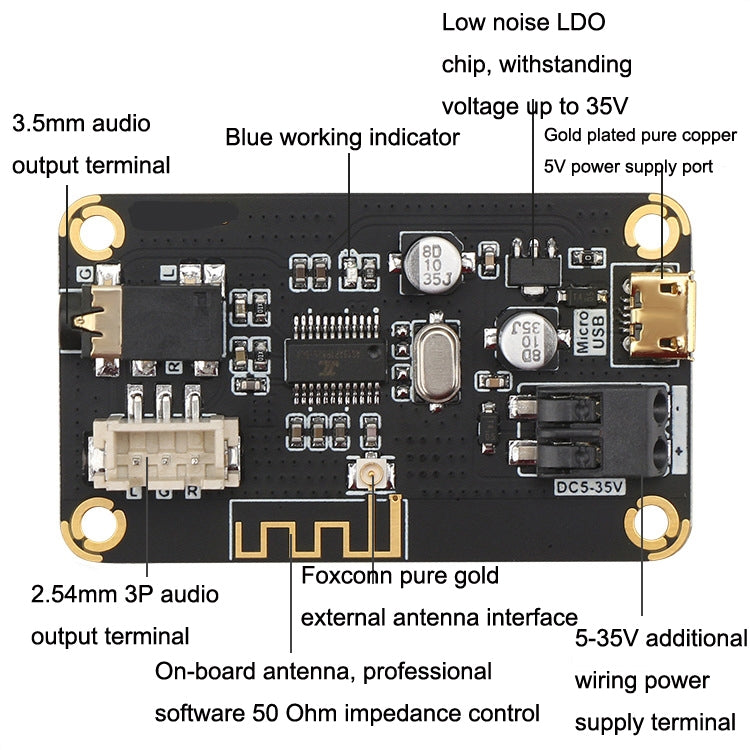 AS1711BT MP3 Decoder Board Bluetooth4.2 DIY Speaker Power Amplifier Board Non-destructive Vehicle Audio Receiver Module,AS1711BT