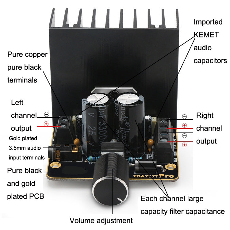 TDA7377 Modulo amplificatore di potenza per altoparlanti fai-da-te 12V Scheda amplificatore di potenza per auto stereo a doppio canale 30Wx2, TDA7377