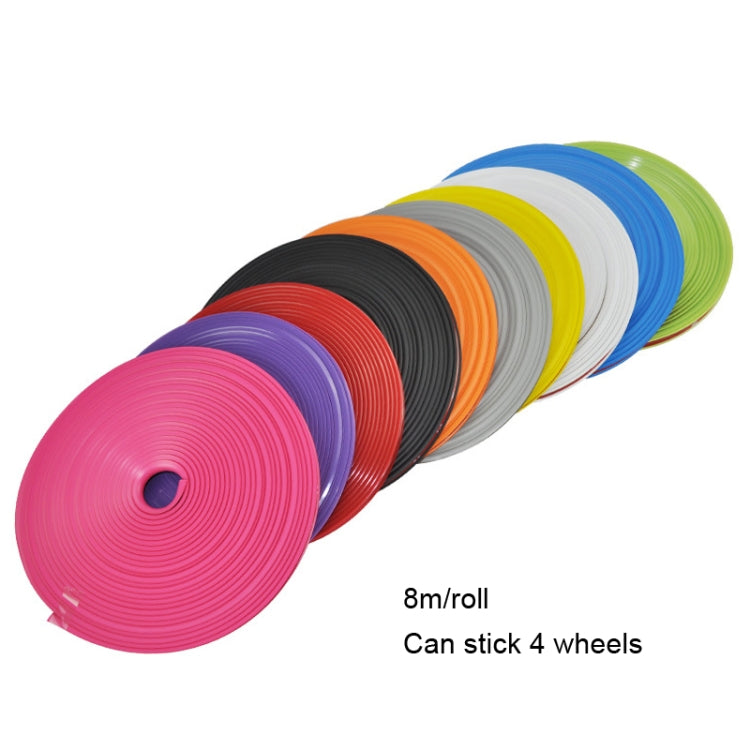 2 rotoli di ruota per auto generale TPE protezione anello paraurti ruota decorazione forniture modifica, Black, Yellow, White, Orange, Gray, Red, Green, Blue, Pink, Purple