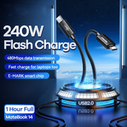 Cavo dati a ricarica rapida da 240 W, lunghezza: 1 m, USB2.0, USB4.0