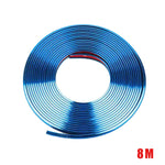 W12 8m/roll Striscia decorativa galvanica per ruota riflettente universale per auto, 1roll Electroplating Gold, 1roll Electroplating Silver, 1roll Electroplating Purple, 1roll Electroplating Red, 1roll Electroplating Blue