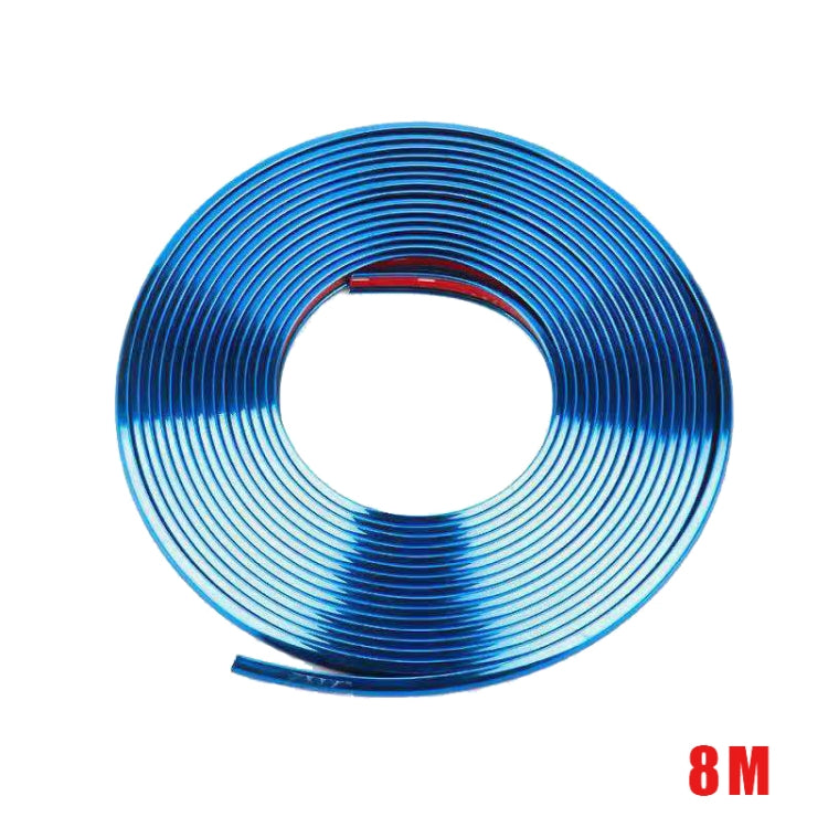 W12 8m/roll Striscia decorativa galvanica per ruota riflettente universale per auto, 1roll Electroplating Gold, 1roll Electroplating Silver, 1roll Electroplating Purple, 1roll Electroplating Red, 1roll Electroplating Blue