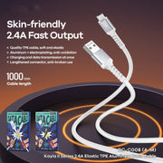 REMAX RC-C008 2.4A TPE Cavo dati morbido anti-rottura, lunghezza 1 m, USB To Micro USB, USB To 8 Pin, USB To  USB-C/Type-C