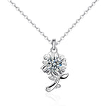 XMA033 Monili d'argento del pendente del fiore del girasole di Moissanite della collana 925, Green, White, Champagne Yellow