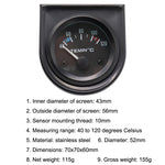 B741 Misuratore di temperatura dell'acqua modificato per auto da 52 mm Misuratore di temperatura dell'acqua modificato 40-120 gradi Celsius, B741 Water Temperature Meter