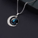 5pcs Collana in acciaio al titanio con luna zodiacale luminosa Ciondolo luna personalizzato, Necklace Aquarius, Necklace Pisces, Necklace Aries, Necklace Taurus, Necklace Gemini, Necklace Cancer, Necklace Leo, Necklace Virgo, Necklace Libra            ...