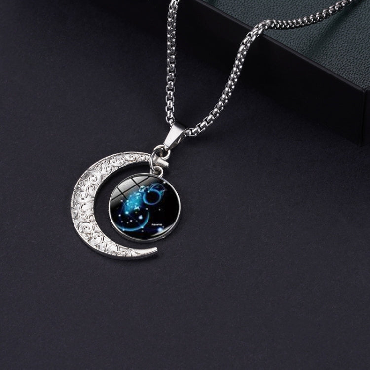 5pcs Collana in acciaio al titanio con luna zodiacale luminosa Ciondolo luna personalizzato, Necklace Aquarius, Necklace Pisces, Necklace Aries, Necklace Taurus, Necklace Gemini, Necklace Cancer, Necklace Leo, Necklace Virgo, Necklace Libra            ...