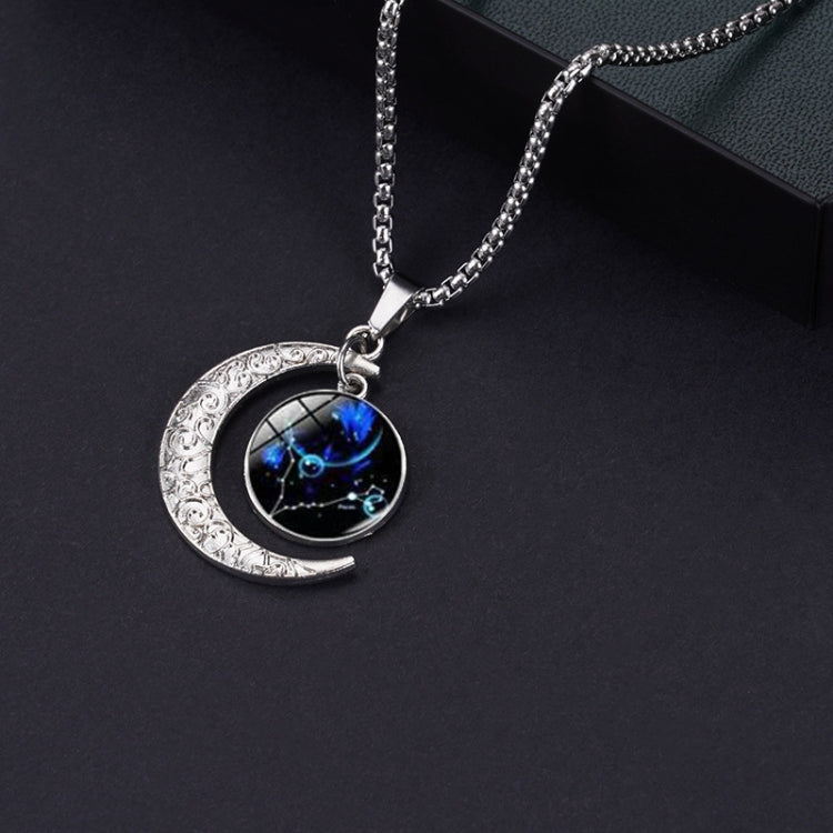 5pcs Collana in acciaio al titanio con luna zodiacale luminosa Ciondolo luna personalizzato, Necklace Aquarius, Necklace Pisces, Necklace Aries, Necklace Taurus, Necklace Gemini, Necklace Cancer, Necklace Leo, Necklace Virgo, Necklace Libra            ...