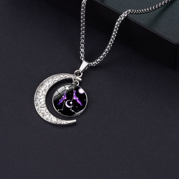 5pcs Collana in acciaio al titanio con luna zodiacale luminosa Ciondolo luna personalizzato, Necklace Aquarius, Necklace Pisces, Necklace Aries, Necklace Taurus, Necklace Gemini, Necklace Cancer, Necklace Leo, Necklace Virgo, Necklace Libra            ...