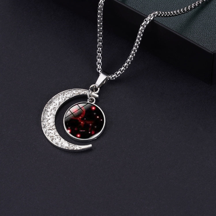 5pcs Collana in acciaio al titanio con luna zodiacale luminosa Ciondolo luna personalizzato, Necklace Aquarius, Necklace Pisces, Necklace Aries, Necklace Taurus, Necklace Gemini, Necklace Cancer, Necklace Leo, Necklace Virgo, Necklace Libra            ...