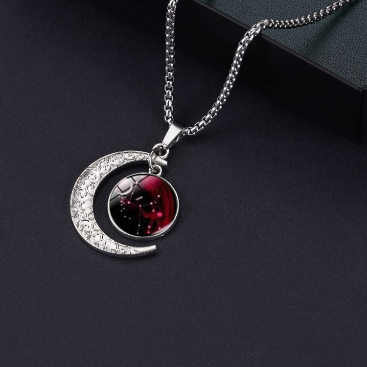 5pcs Collana in acciaio al titanio con luna zodiacale luminosa Ciondolo luna personalizzato, Necklace Aquarius, Necklace Pisces, Necklace Aries, Necklace Taurus, Necklace Gemini, Necklace Cancer, Necklace Leo, Necklace Virgo, Necklace Libra            ...