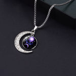 5pcs Collana in acciaio al titanio con luna zodiacale luminosa Ciondolo luna personalizzato, Necklace Aquarius, Necklace Pisces, Necklace Aries, Necklace Taurus, Necklace Gemini, Necklace Cancer, Necklace Leo, Necklace Virgo, Necklace Libra            ...